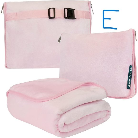 New Travel Blanket and Pillow, Dual Zippers, Clip On Strap, Warm Soft Fl… - Picture 1 of 13